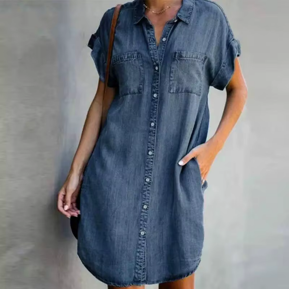DENIYA – Die retro-denimhemdkleid für lässige eleganz unterwegs