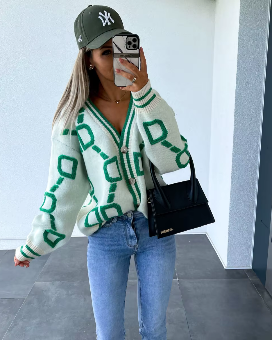 Dali - Geometric Pattern Cardigan für Winter