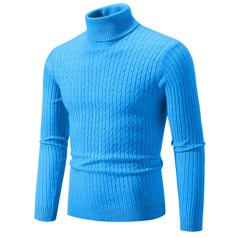Herrenpullover Schwarz Größe M Viskose Slim Fit Rollkragen-1