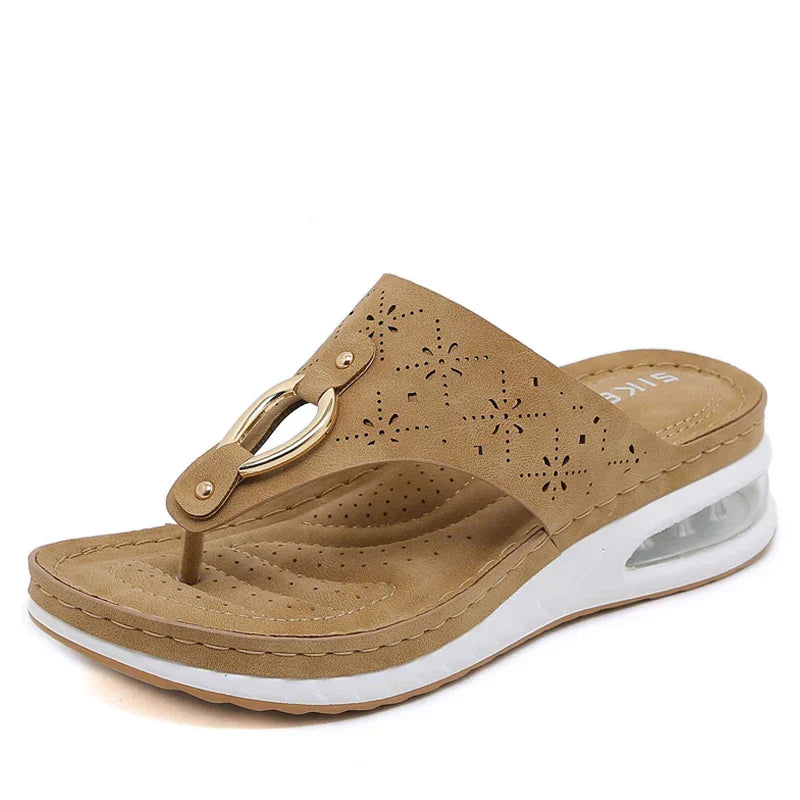 Anna - Damen Flip Flops Mit Keilabsatz Und Luftpolster - Bequem Für Sommerliches Tragen-5