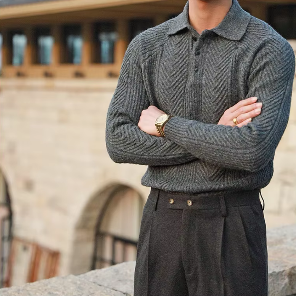 Wellington - Pullover aus Wolle mit Polokragen