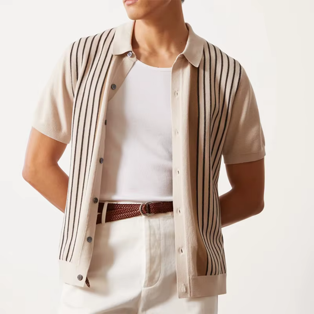Mercer - Gestreiftes Strickhemd