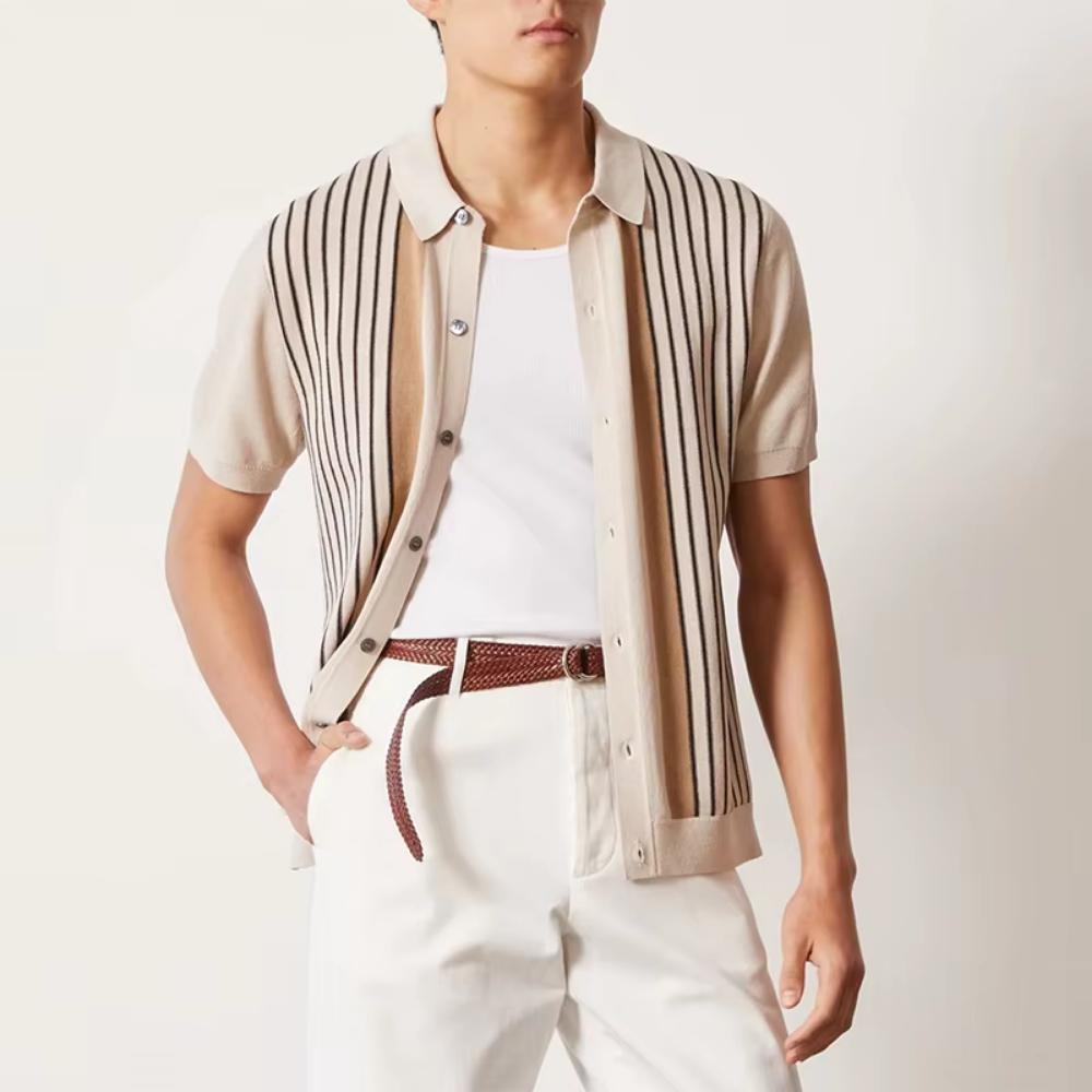 Mercer - Gestreiftes Strickhemd