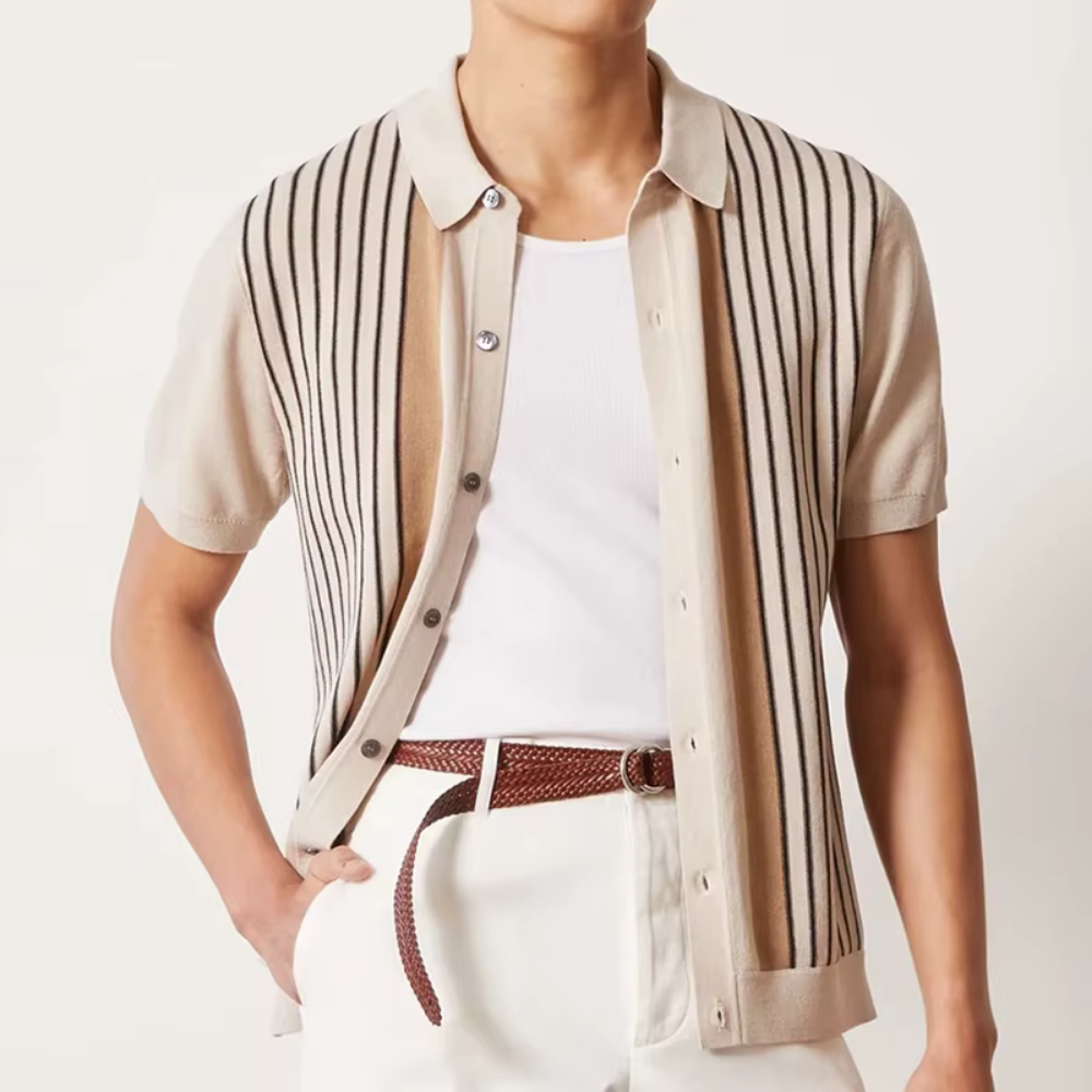 Mercer - Gestreiftes Strickhemd