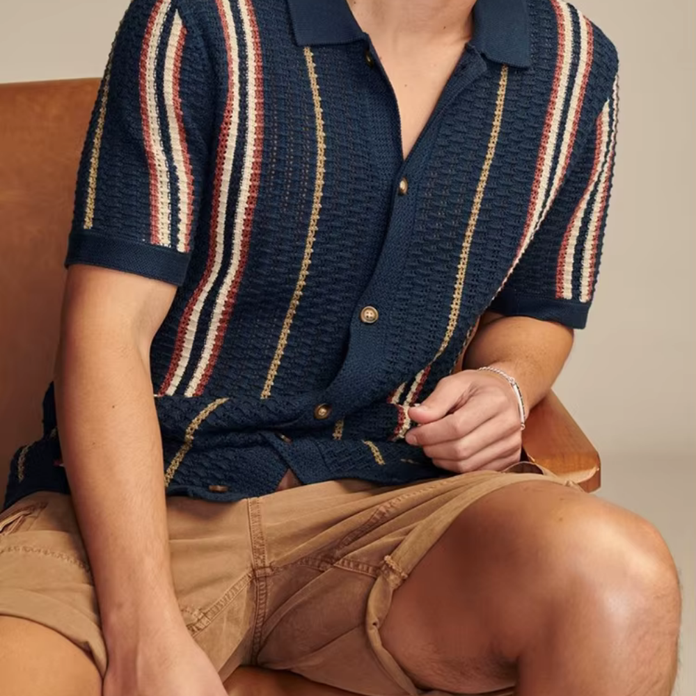 Mercer - Gestreiftes Strickhemd
