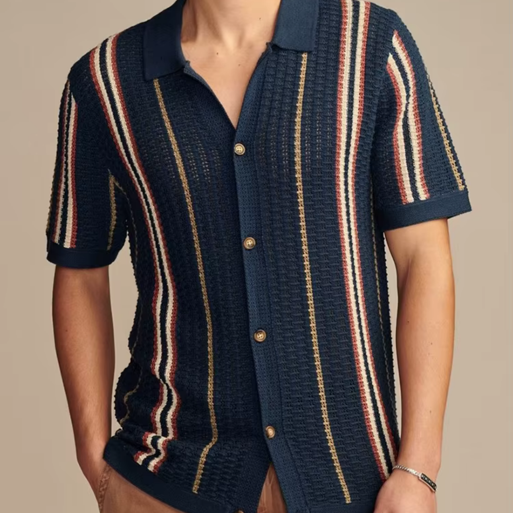 Mercer - Gestreiftes Strickhemd