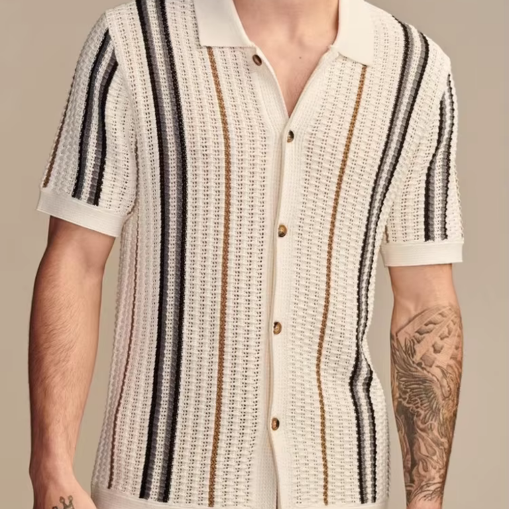 Mercer - Gestreiftes Strickhemd