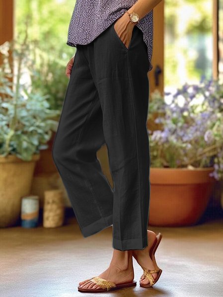Variant image for Anna's Weiße Leinenhose Damen – Lässig, Knöchellang, Atmungsaktiv, Stilvoll-9