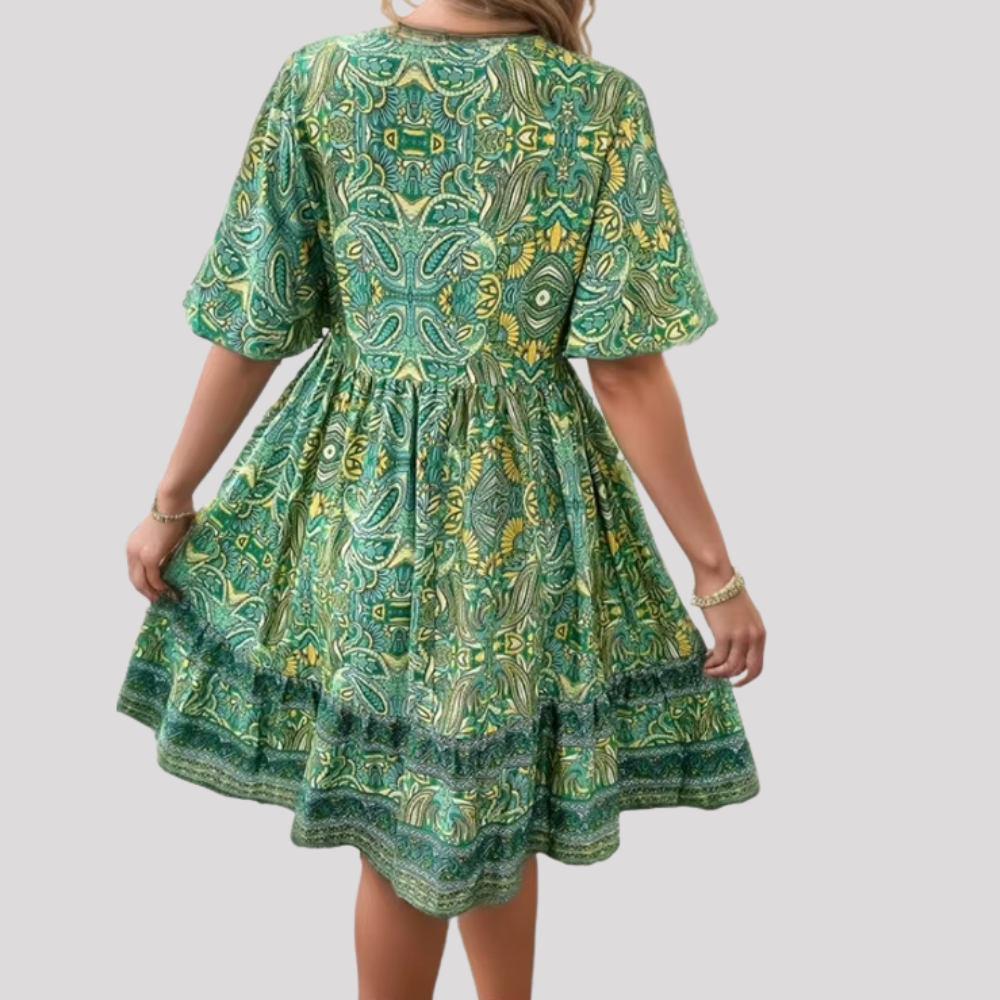 Klodette - Luftiges Boho-Kleid mit Ethno-Print