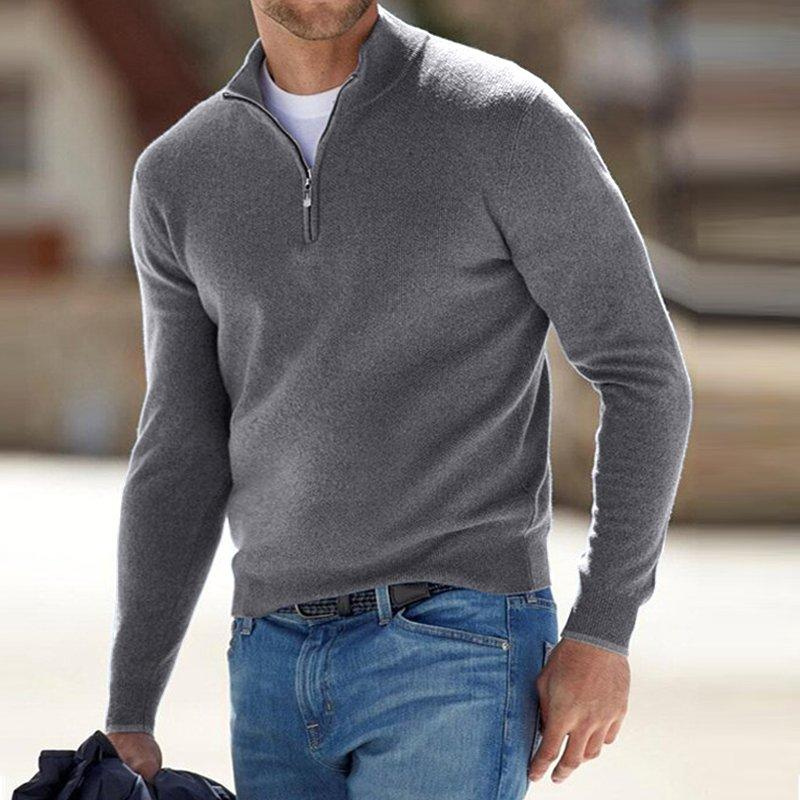 Variant image for Herrenpullover Halbzip Grau Größe M Wollstrick-37