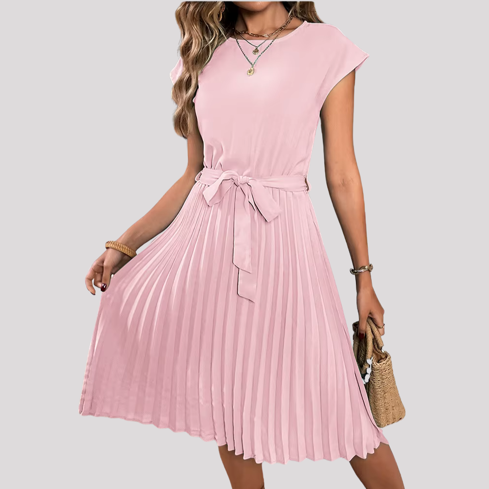 Gabriella - Damen Plisseekleid mit Gürtel