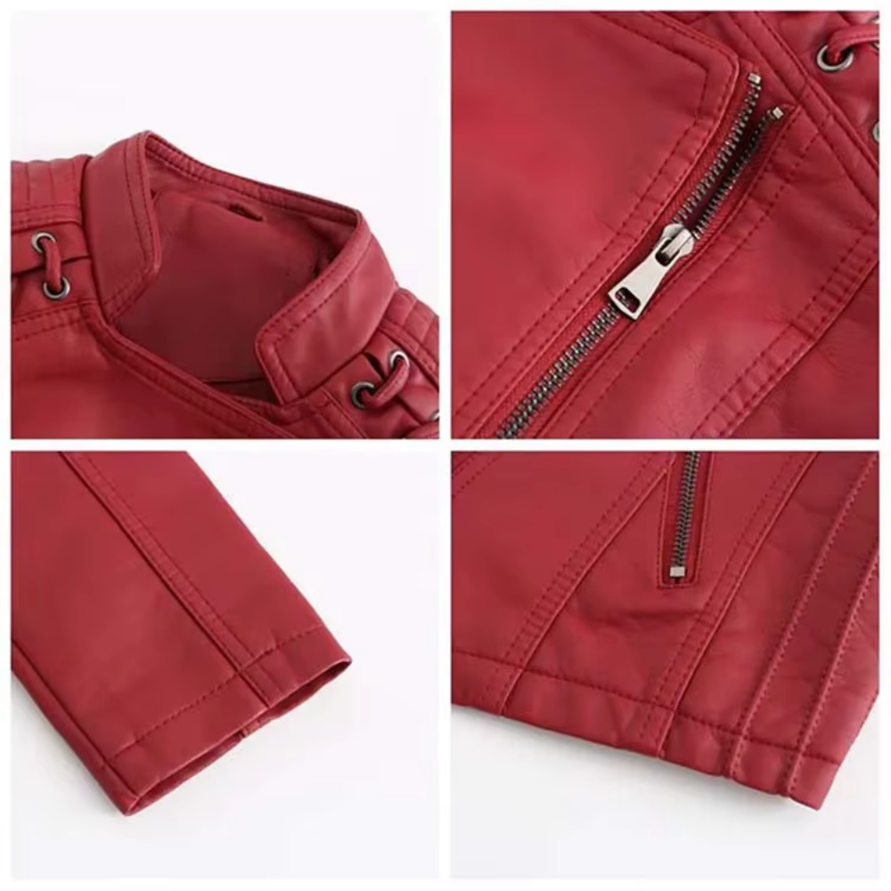Bikerstil trifft auf feminine Raffinesse Mit der Lederjacke für Damen - Tisha.