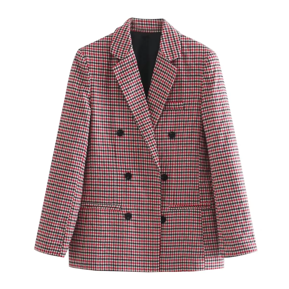 Stylischer, farbenfroher Karo-Blazer für Damen - Beixina