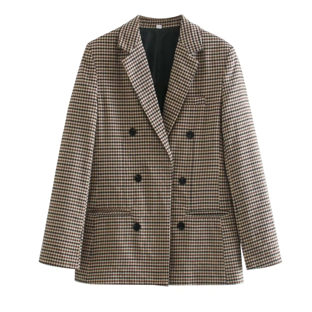 Stylischer, farbenfroher Karo-Blazer für Damen - Beixina