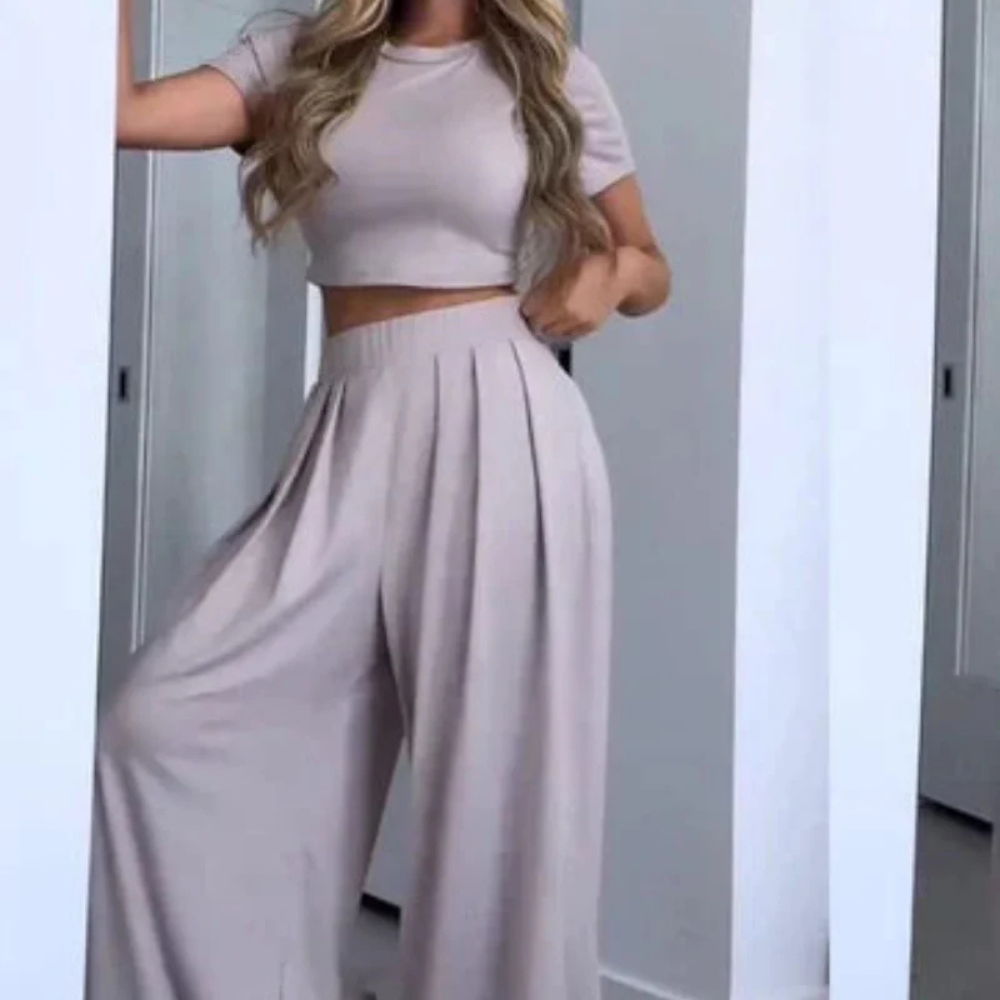 Zweiteiler für Frauen Crop Top & Palazzo-Hose mit hoher Taille - Beiris