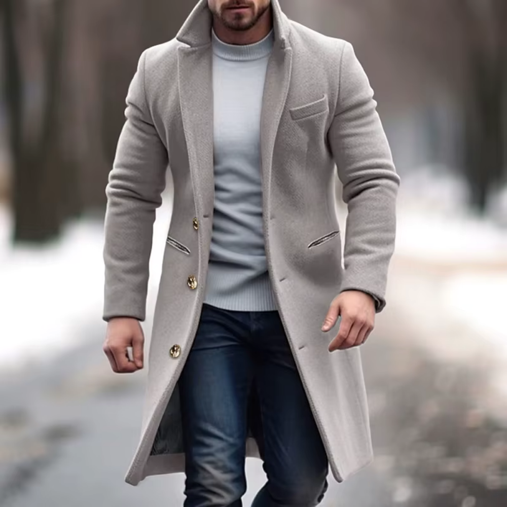 Pharel - Elegant und zeitlos Langer Mantel für Herren