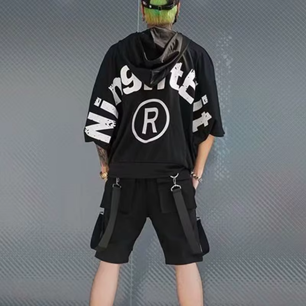 Ethord - Schwarze Cargo Shorts mit praktischen Details