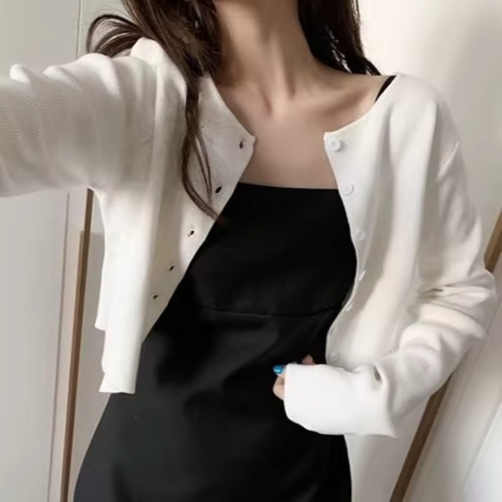 Serenity - Crop-Pullover mit Knöpfen