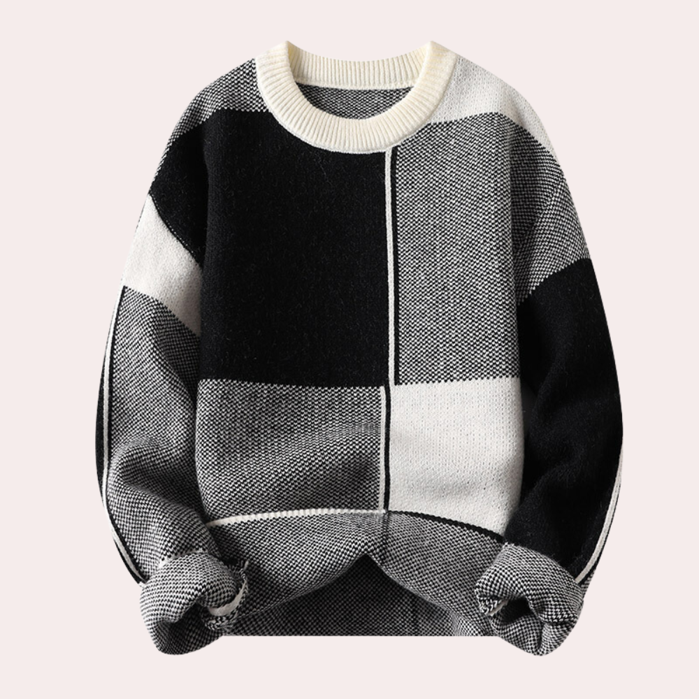 Variant image for Herrenpullover Schwarz Größe M Acryl Geometrisches Design-16