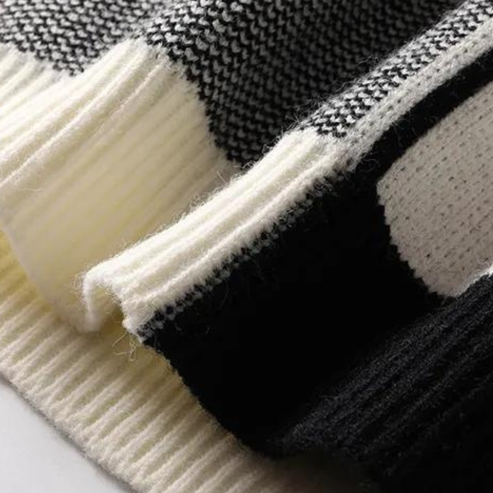 Herrenpullover Schwarz Größe M Acryl Geometrisches Design-6