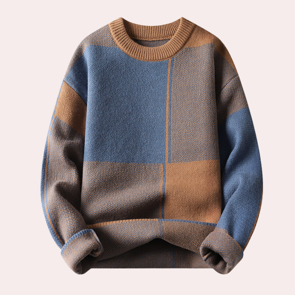 Herrenpullover Schwarz Größe M Acryl Geometrisches Design-2