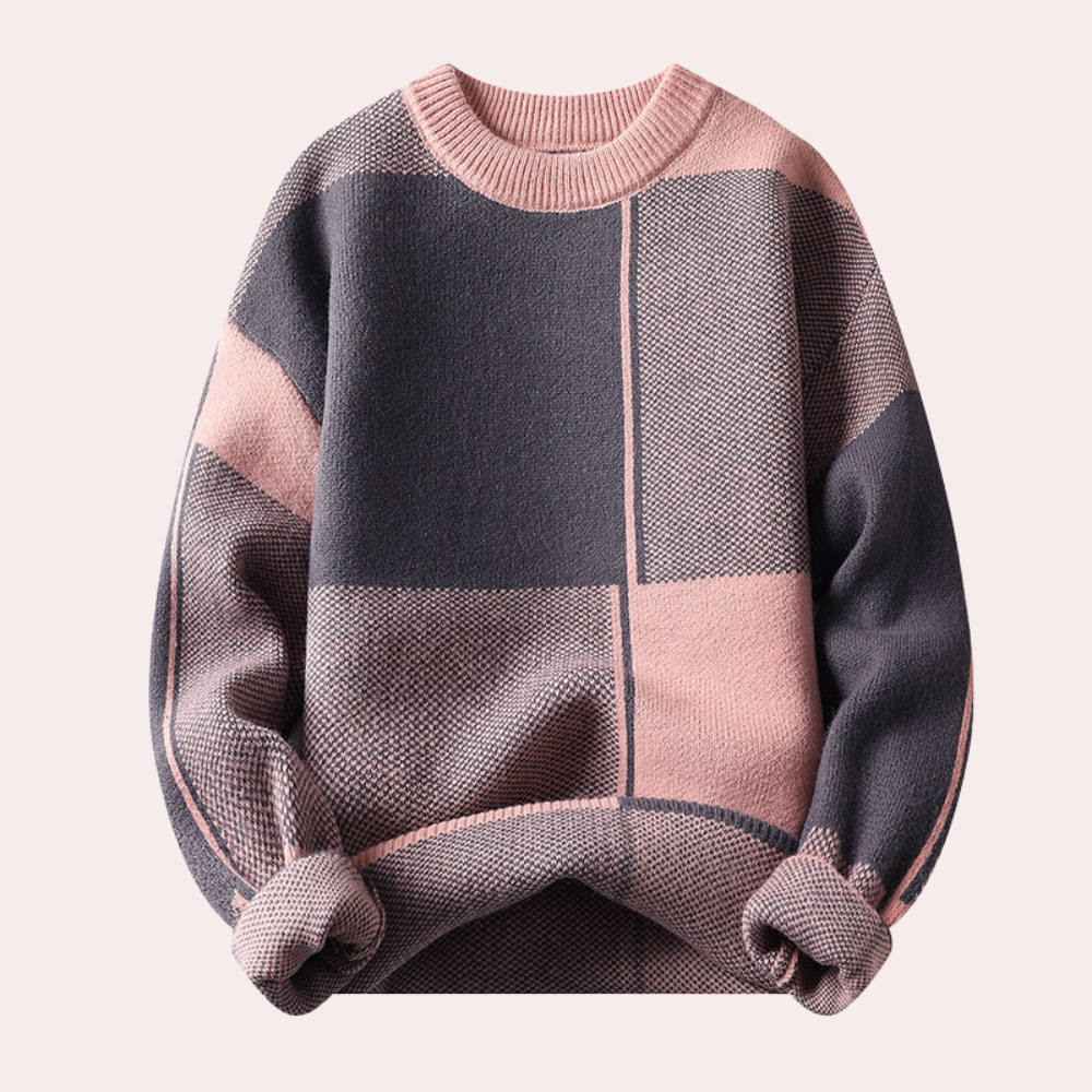 Herrenpullover Schwarz Größe M Acryl Geometrisches Design-3
