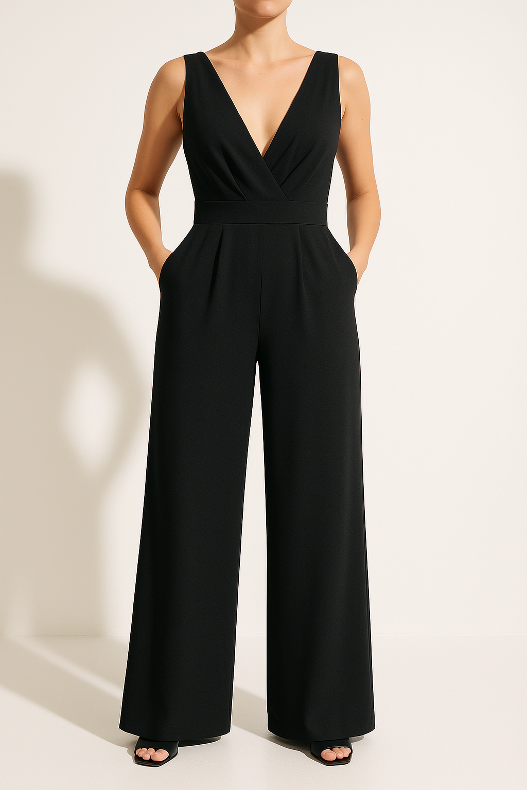 Variant image for Lena Eleganter Jumpsuit Damen Festlich - Slim Fit mit Weitem Bein und V-Ausschnitt für Hochzeit und Abendveranstaltungen-7