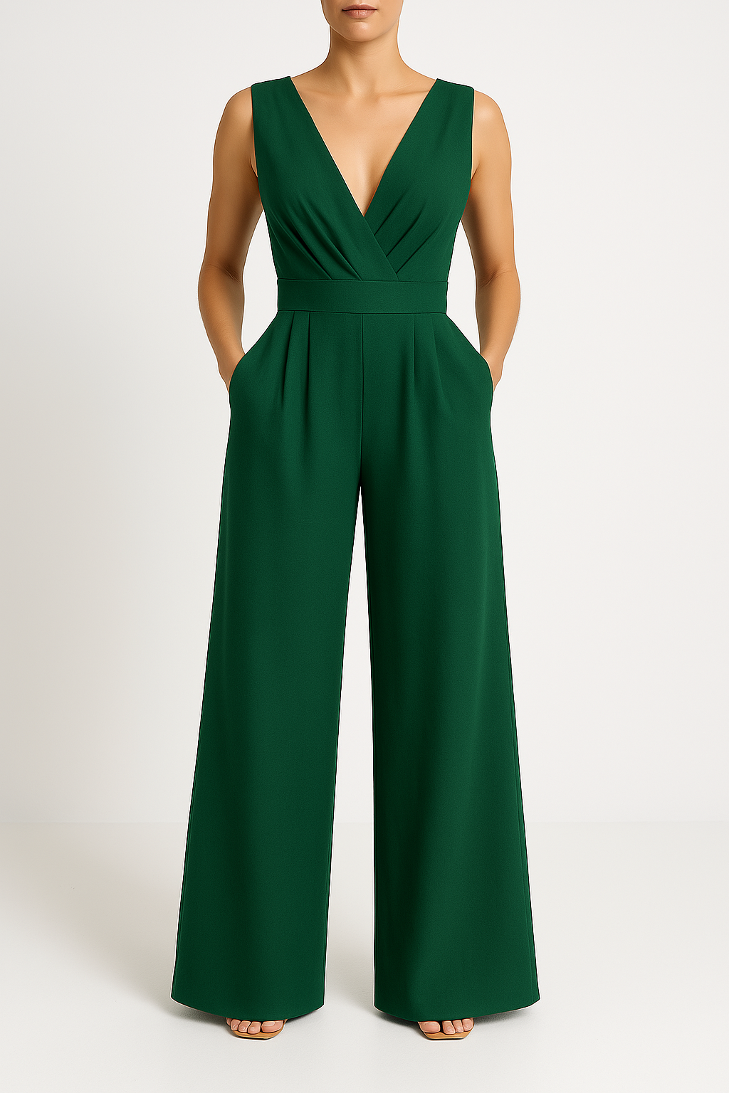 Variant image for Orion Eleganter Jumpsuit Damen Ärmellos V-Ausschnitt Slim Fit Festlich Hochzeitsmode-13