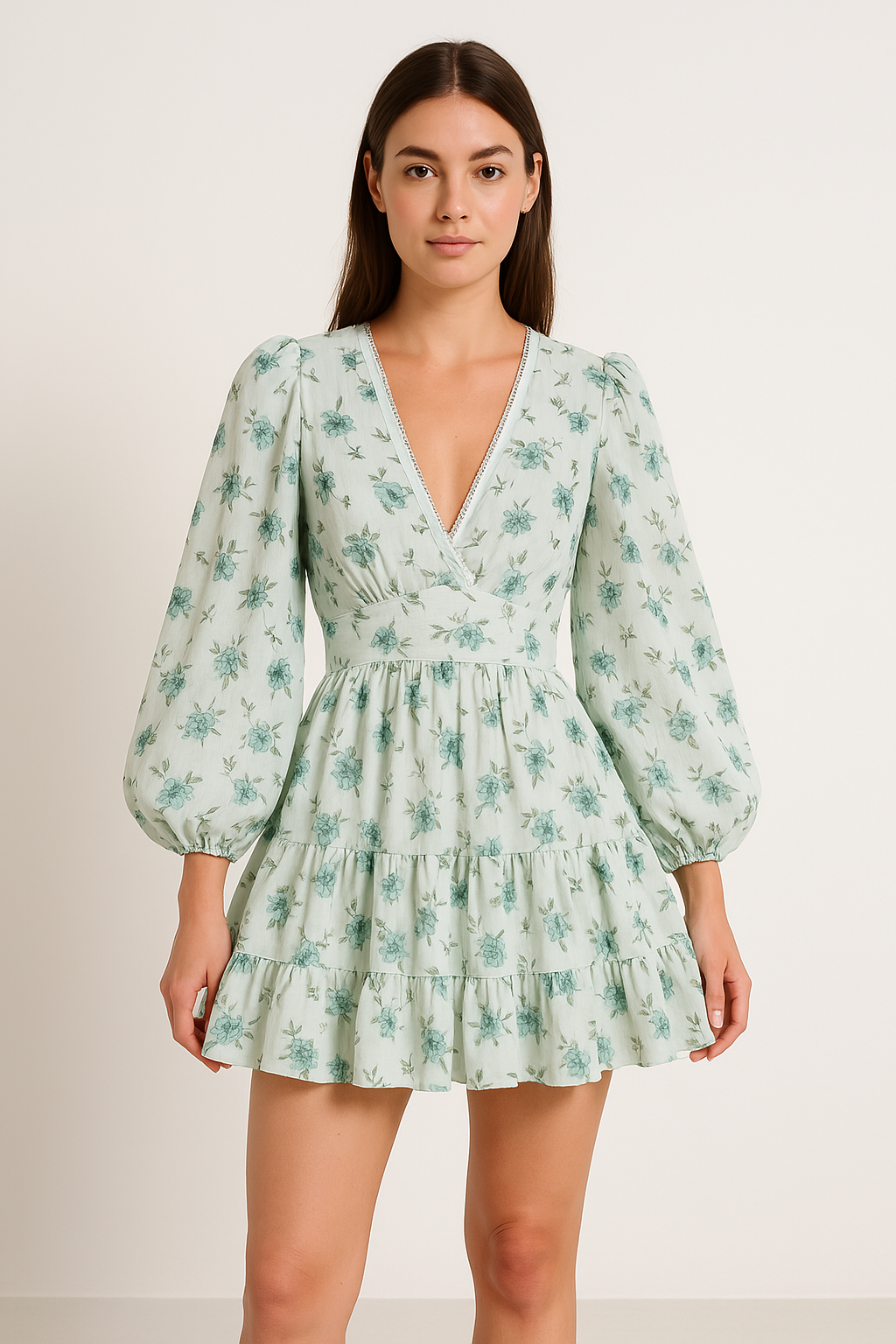 Damen A-Line Mini Kleid Weiß Größe M Baumwollmischung Festliche Kleider-2
