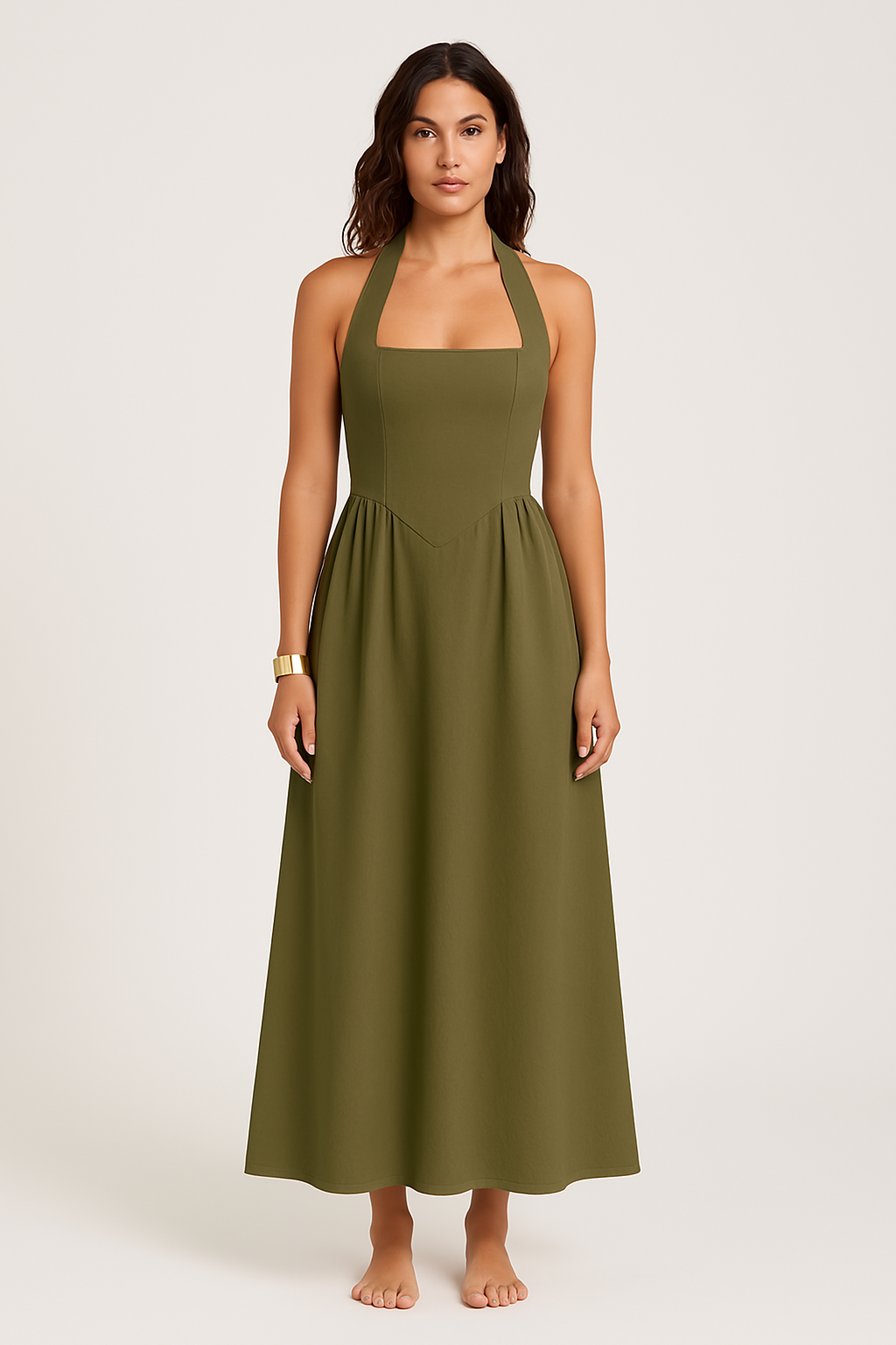 Lena Damen Maxikleid Sommer - Rückenfrei Halterneck - Elegante Lange Kleider für Frühling/Sommer-3
