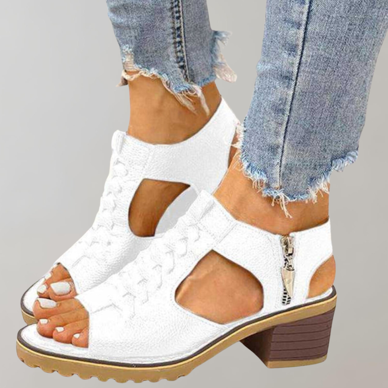 Anna - Orthopädische Damen Sandalen Mit Absatz | Stilvolle Sommerschuhe Im Spitzendesign-4