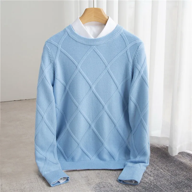 Variant image for Herrenpullover Grau Größe M Wollmischung Langarm entspannt-1