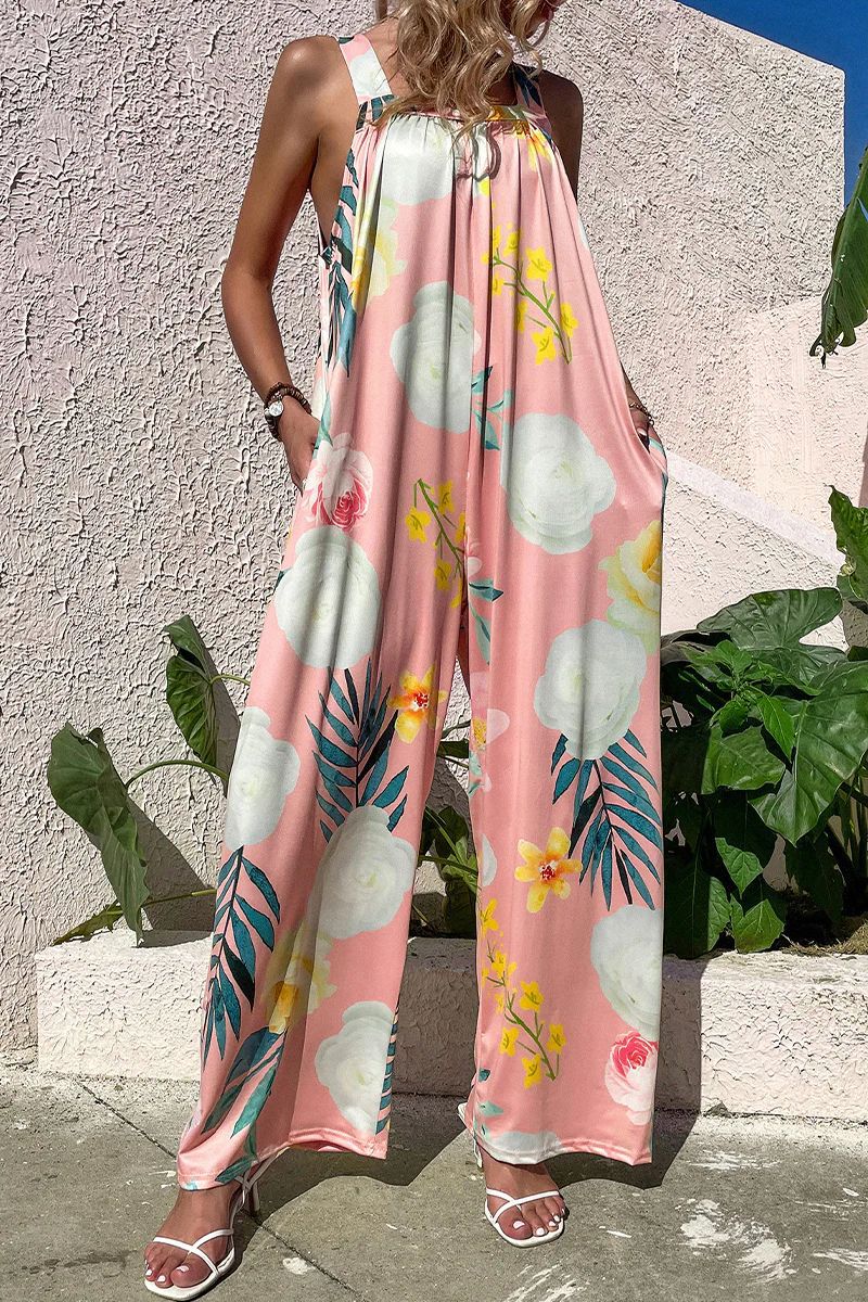 Variant image for Lena Damen Jumpsuit - Leichter Ärmelloser Overall mit Weitem Bein für Sommer Freizeit-9