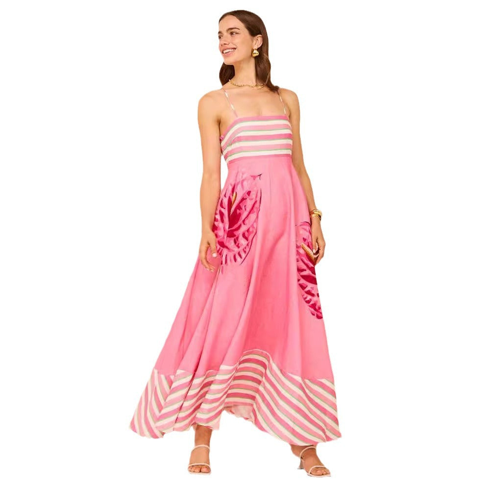 Lena Damen Midi Kleid - Smocked Mieder - Paisley Print - A-Linie - Sommerkleider für Freizeit und Urlaub-5