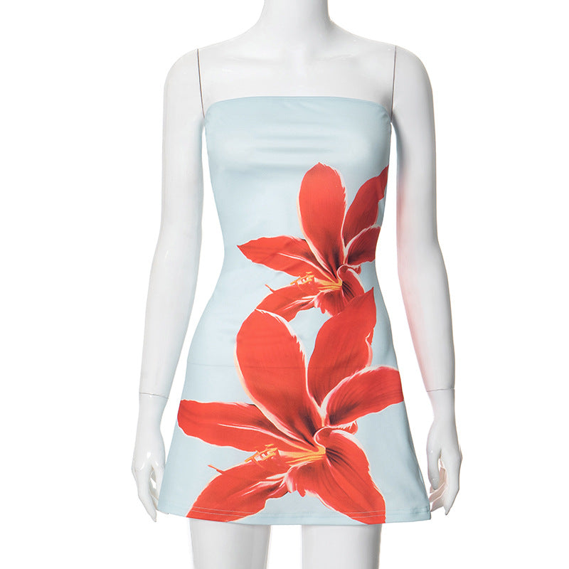 Variant image for Damen Mini Kleid Schwarz Größe M Bodycon Blumendruck Stretch-1