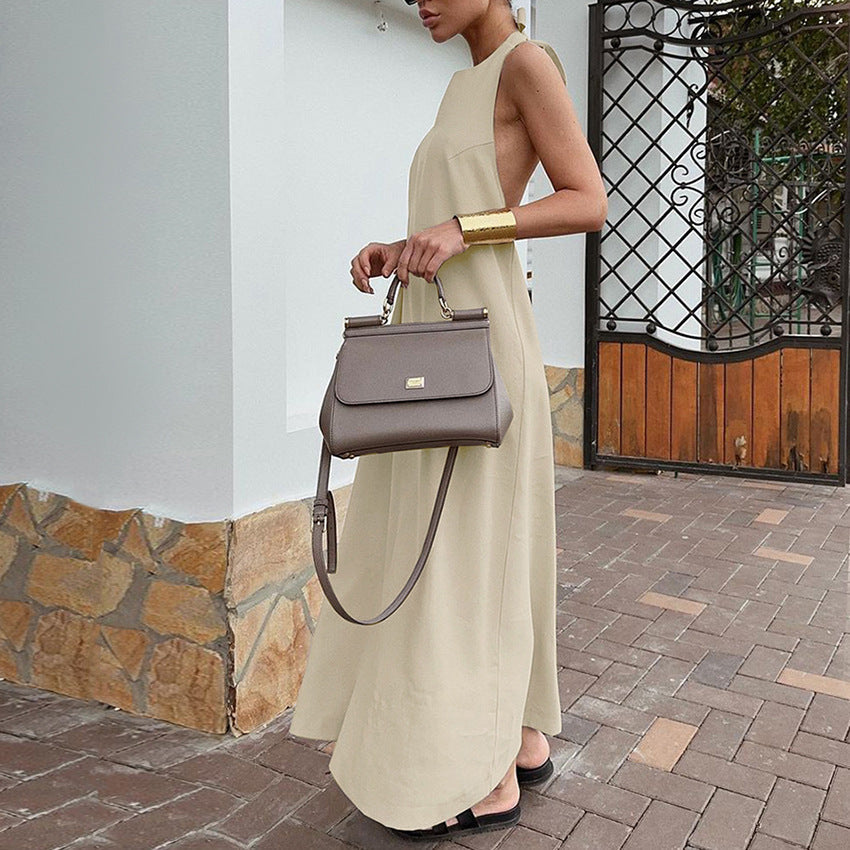 Lena Damen Maxi Kleid - Baumwolle - Lockerer Schnitt - Elegantes Sommerkleid für Strand und Freizeit-3