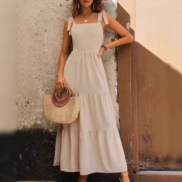 Lena Damen A-Linie Kleid aus Leichter Baumwolle – Elegantes Sommerkleid für Frühling/Sommer, Ärmellos, MIDI-Rock-2