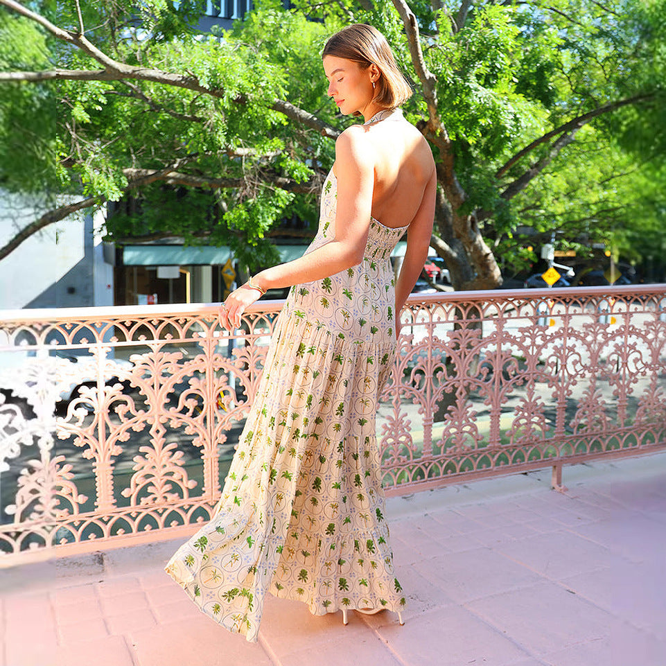 Lena Damen Sommerkleid Mit Offenem Rücken, Leichte Baumwolle, A-Linie, Smocked Mieder, Ideal Für Frühling/Sommer-4