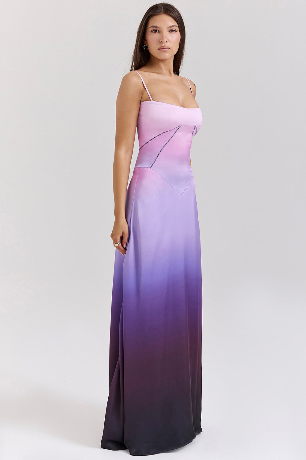 Variant image for Lena Abendkleid Lang Aus Satin – A-Linie Mit Spaghetti-Trägern Für Elegante Anlässe-22