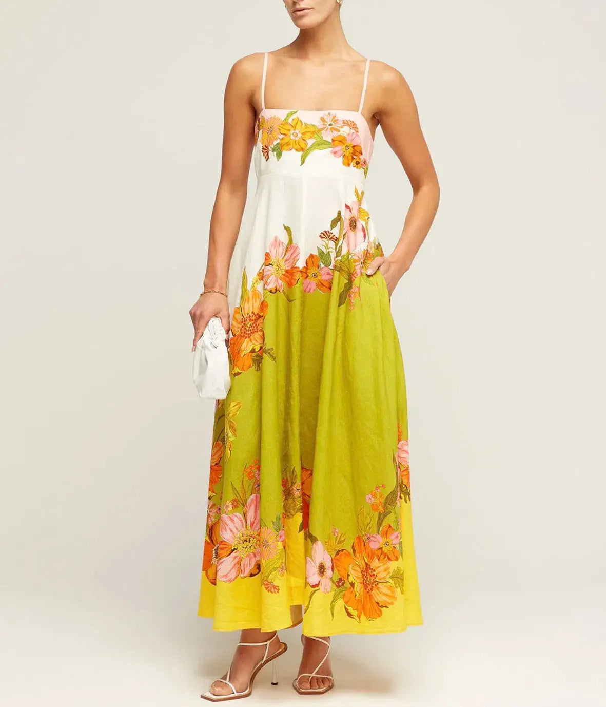 Variant image for Lena Damen Midi Kleid - Smocked Mieder - Paisley Print - A-Linie - Sommerkleider für Freizeit und Urlaub-17