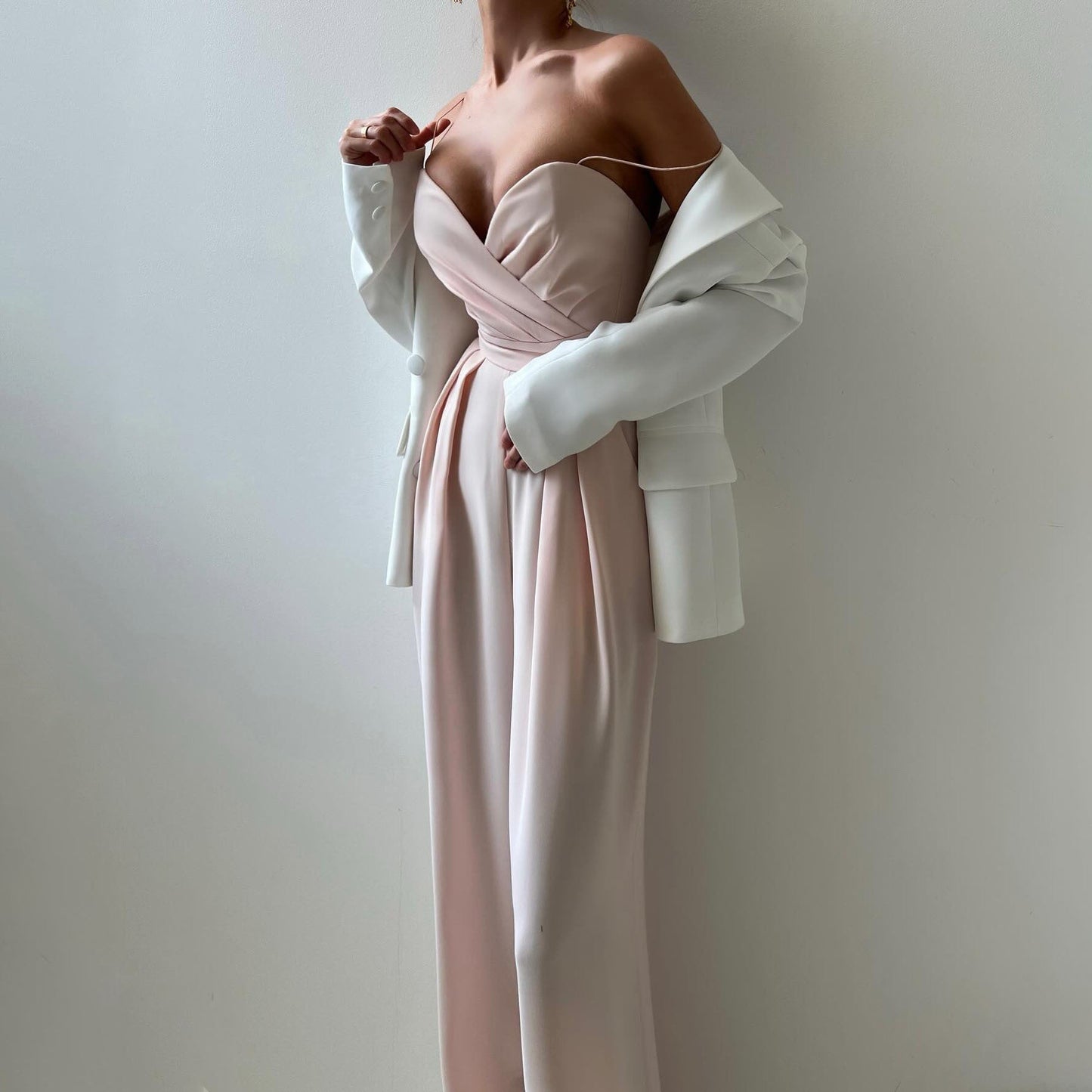 Lena Damen Jumpsuit Festlich Mit Schatzausschnitt & Weitem Bein – Eleganter Overall Für Hochzeit & Abendveranstaltungen-3