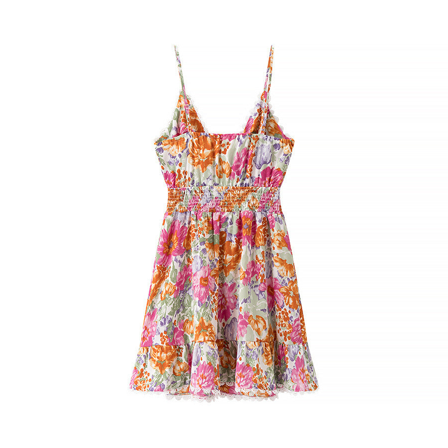 Damen Mini Kleid Blau Größe M Baumwollmischung A-Line mit Rüschensaum für Sommerkleider-3