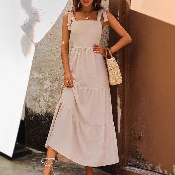 Lena Damen A-Linie Kleid aus Leichter Baumwolle – Elegantes Sommerkleid für Frühling/Sommer, Ärmellos, MIDI-Rock-4