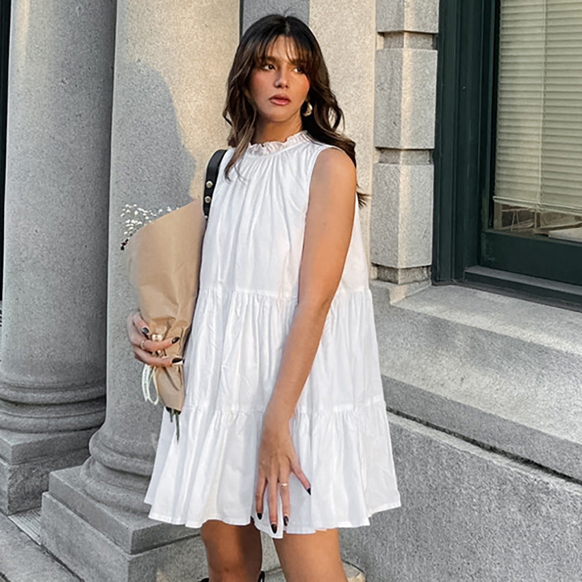 Damen A-Linien Kleid Blau Größe M Leichte Rayon Sommerkleider-4