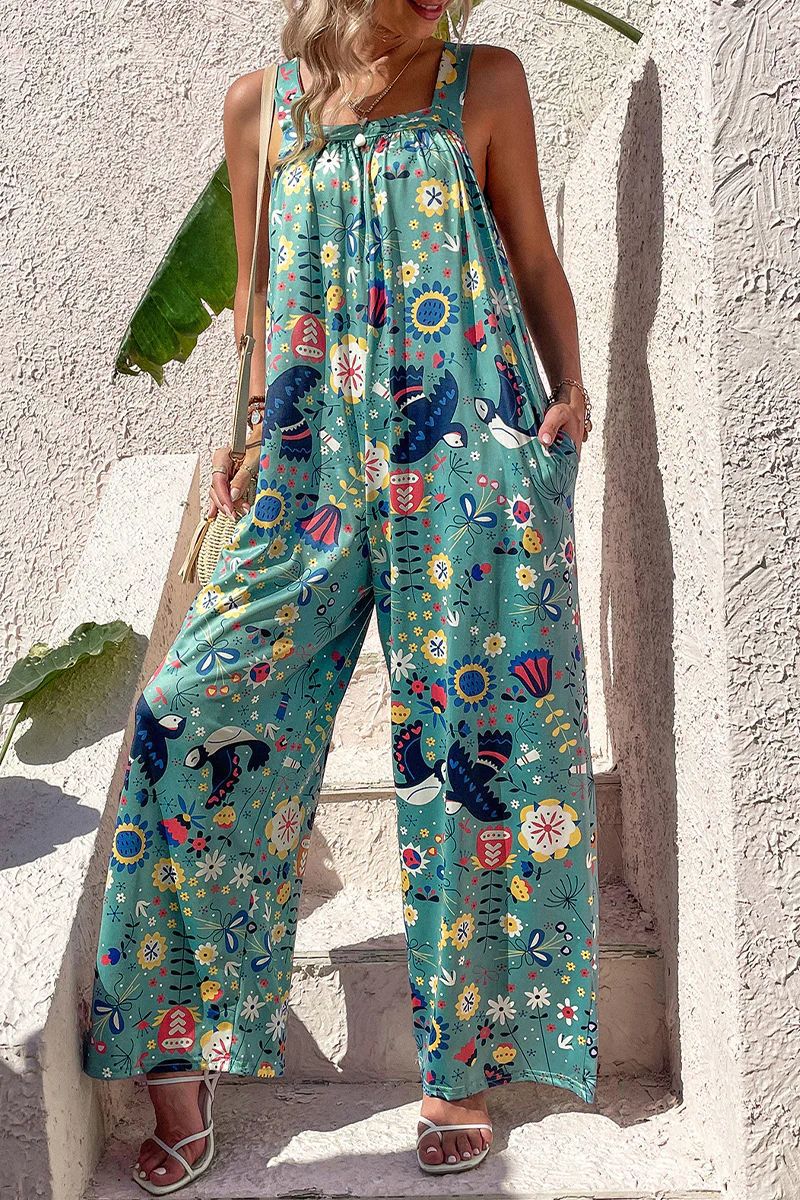 Variant image for Lena Damen Jumpsuit - Leichter Ärmelloser Overall mit Weitem Bein für Sommer Freizeit-5
