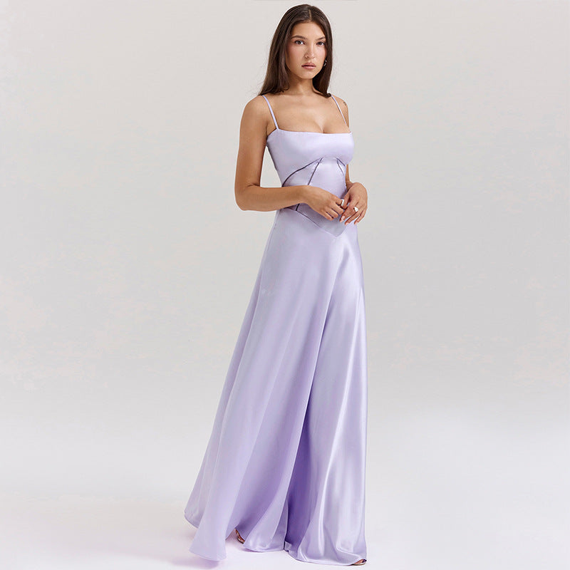 Lena Abendkleid Lang Aus Satin – A-Linie Mit Spaghetti-Trägern Für Elegante Anlässe-2