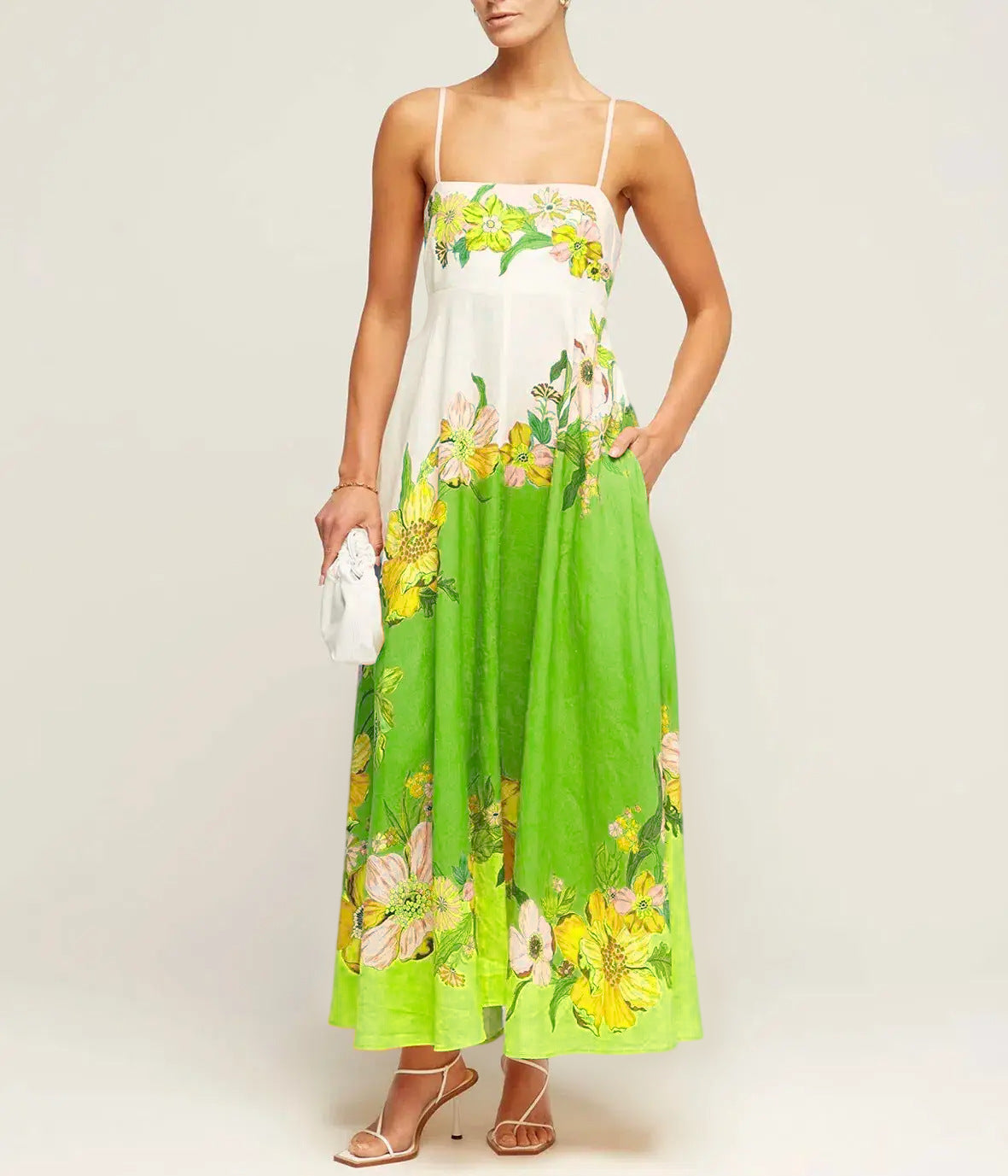 Variant image for Lena Damen Midi Kleid - Smocked Mieder - Paisley Print - A-Linie - Sommerkleider für Freizeit und Urlaub-37
