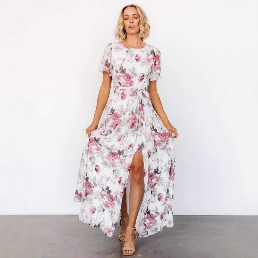 Variant image for Lena Floral Maxikleid Damen - Schlanker Schnitt, Blumendruck, Lange Kleider Sommer-1