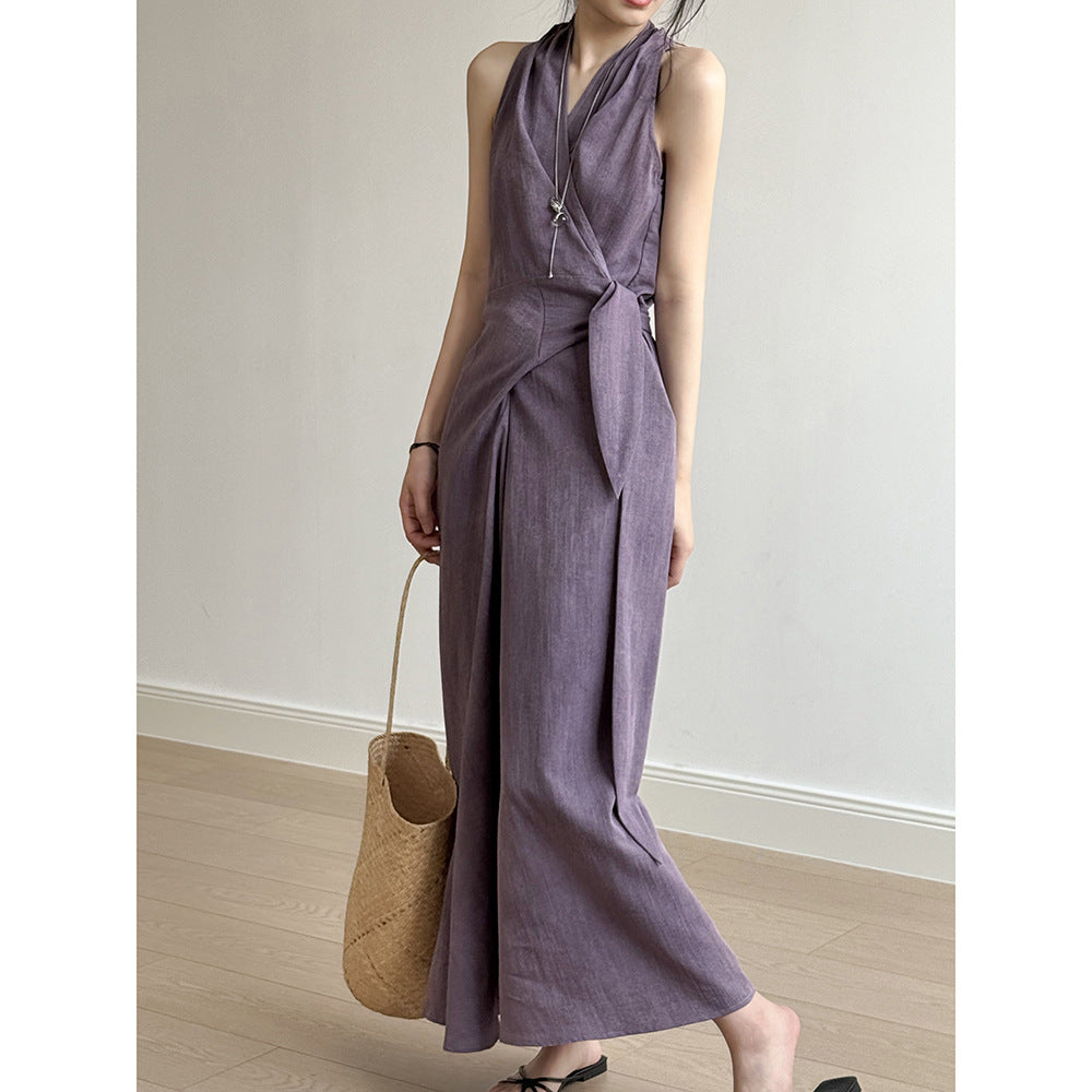 Lena Damen Halter Neck Kleid - Elegantes Abendkleid für Sommerpartys und besondere Anlässe-1