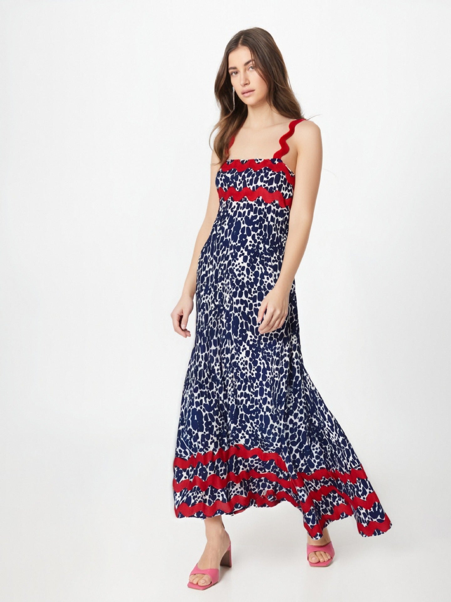 Lena Langes Blumendruck Kleid für Damen – A-Line, Riemchen Schultern, Festliche Kleider für Sommerhochzeiten und Gartenpartys-6